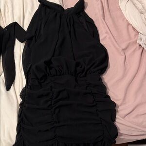 Elegant Black Halter Dress